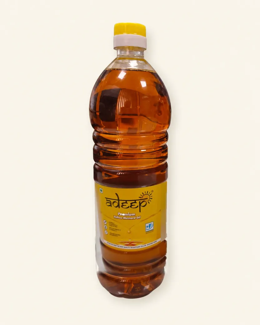 adeep Premium Yellow Mustard Oil, 1 L bottle