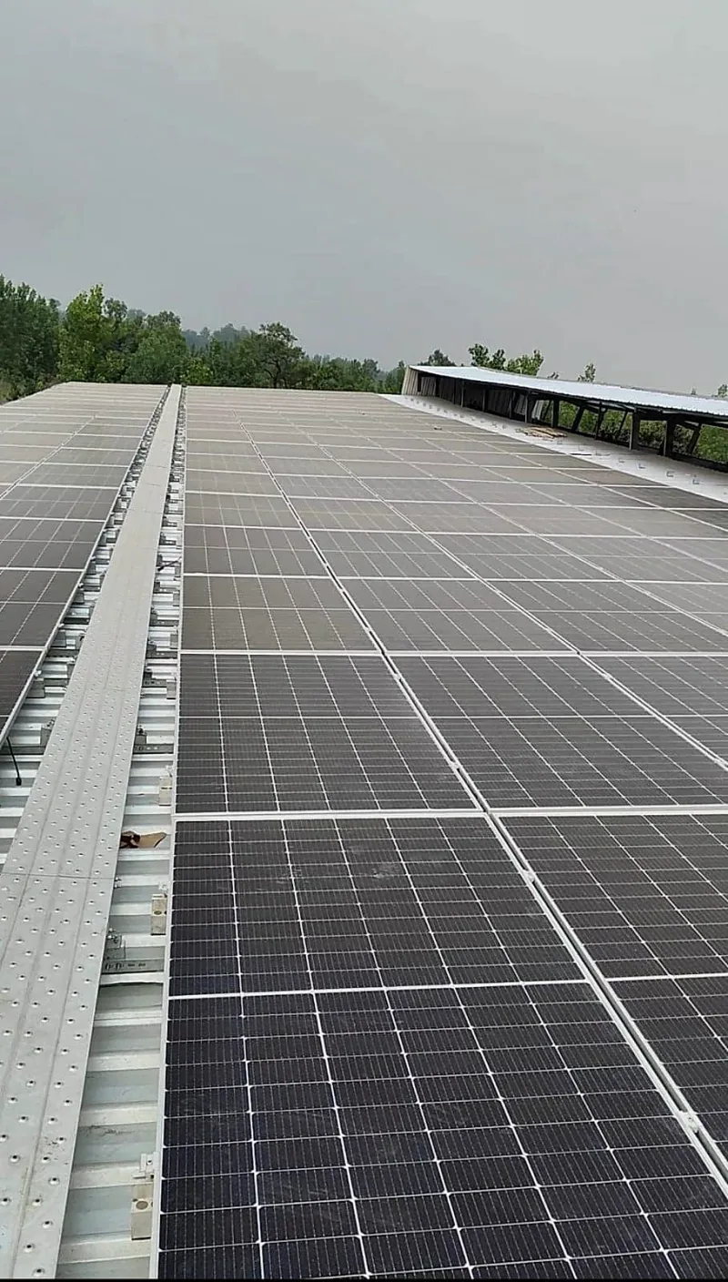 Solar panels on the plant roof